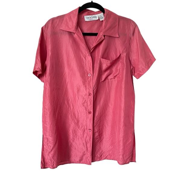 Vintage Diane Von Furstenberg, pink silk blouse‎ - Picture 1 of 5
